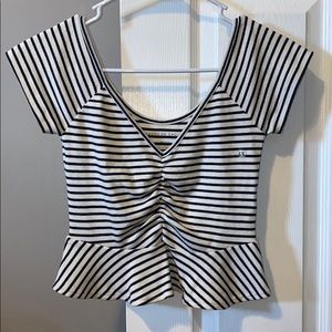 American Eagle Striped V-neck